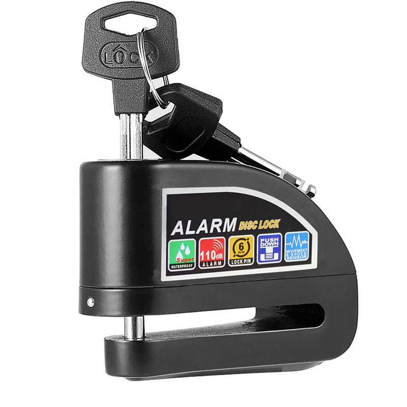 Verrou Disque avec Alarme de 110db, Antivol Bloque Disque 2Clés, pour Moto/Vélo/Scooter Verrou Disque avec Alarme de 110db, Antivol Bloque Disque 2Clés, pour Moto/Vélo/Scooter